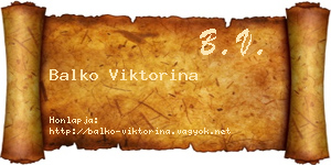 Balko Viktorina névjegykártya